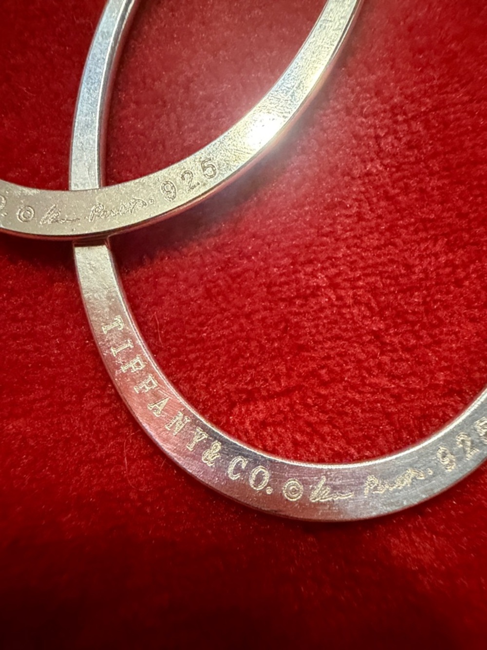 Tiffany & Co. Silver Oval Hoop Earrings - Picture 5 of 5